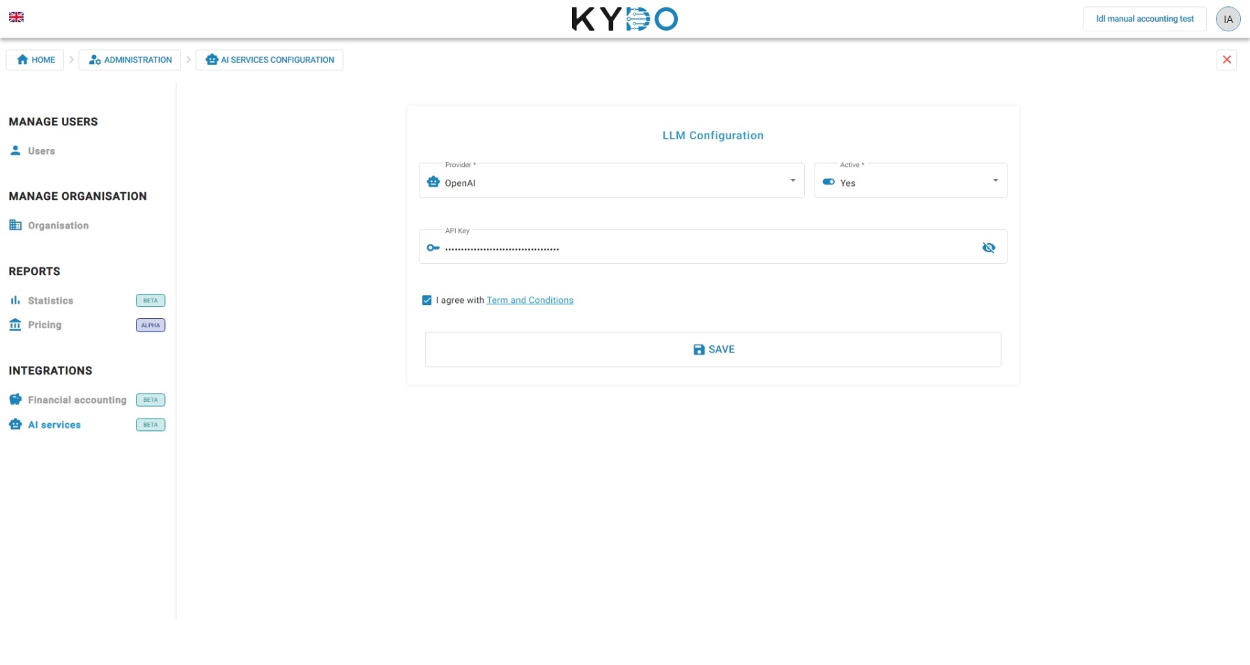 AI Services configuration