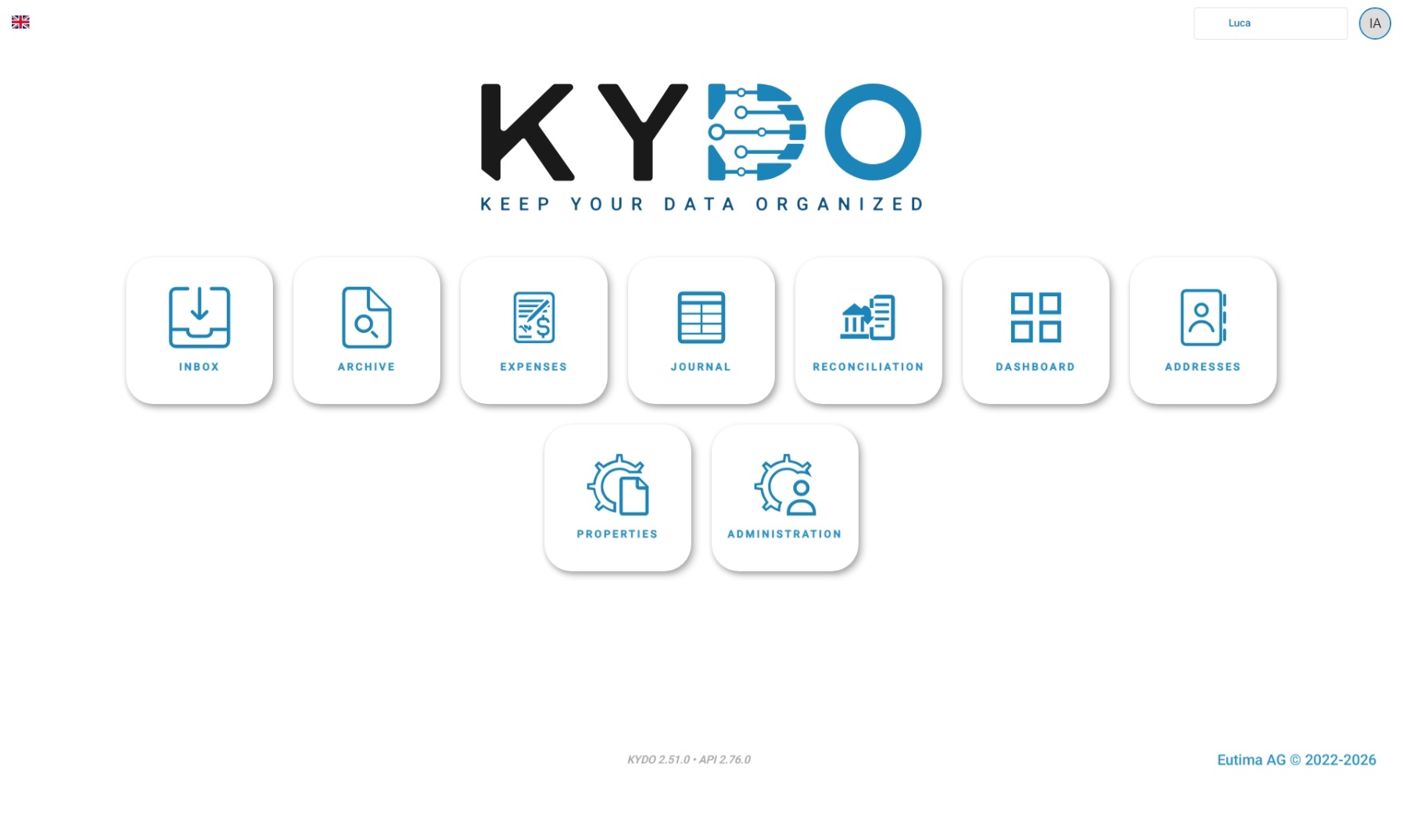 KYDO home screen