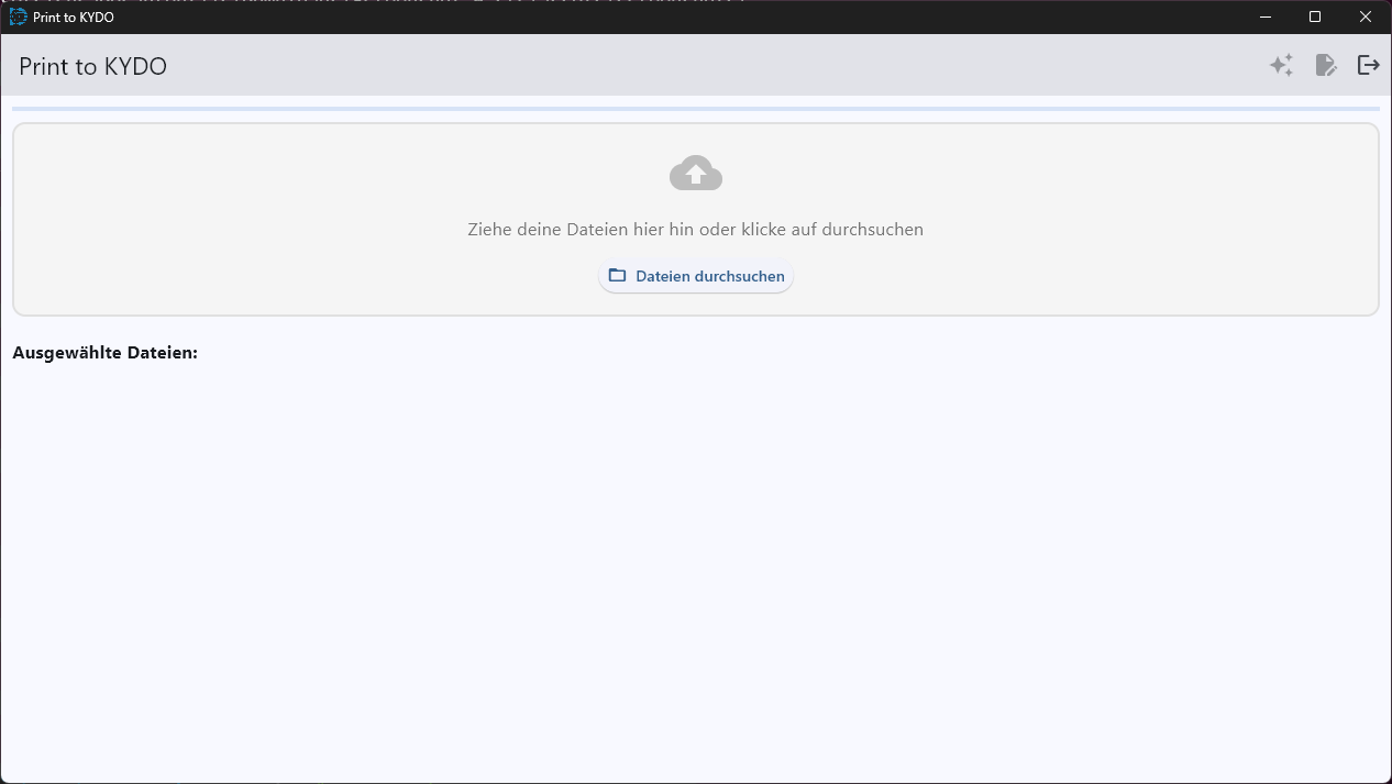 Print to KYDO — drag and drop interface