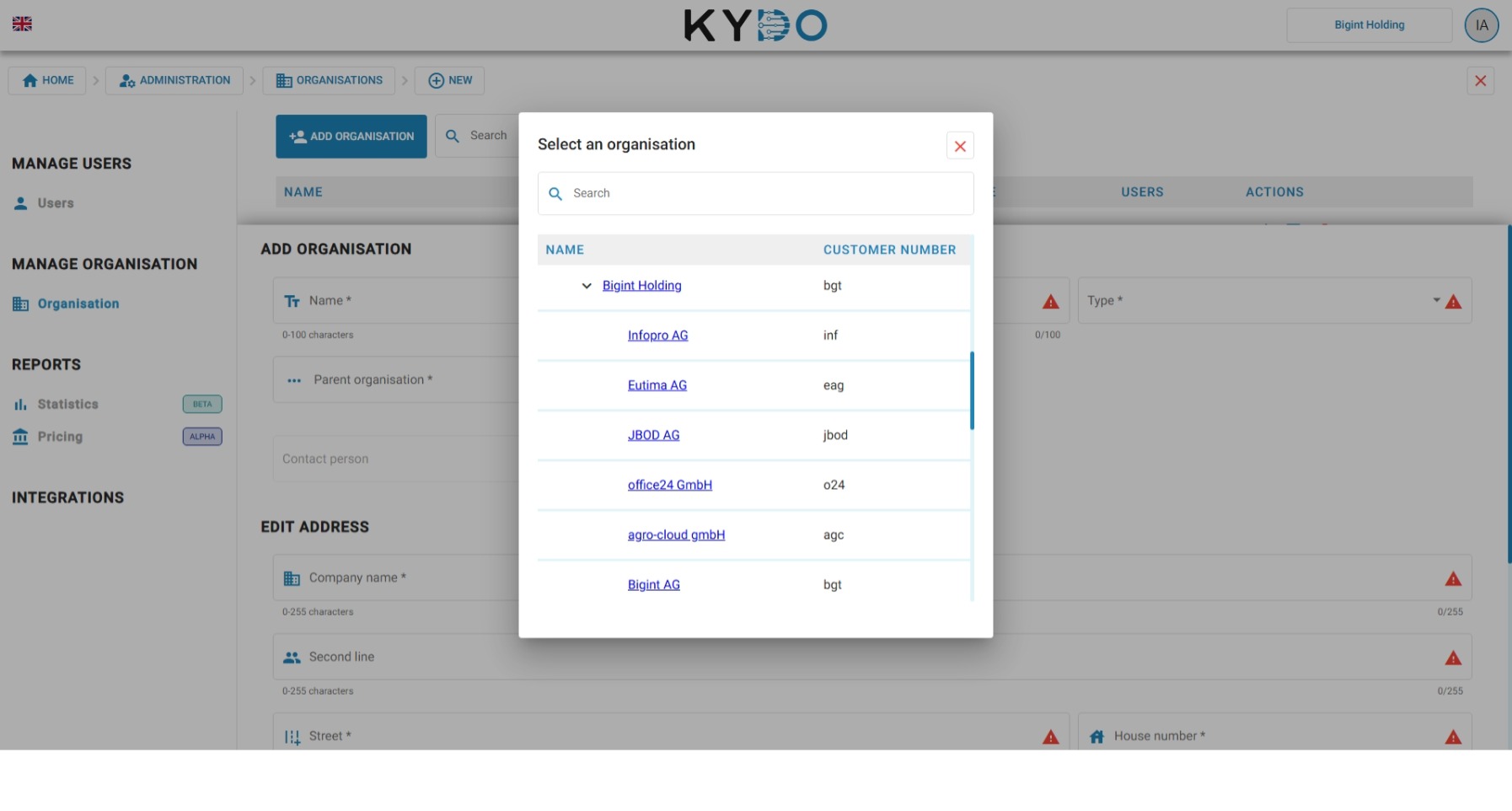 Tenant switcher